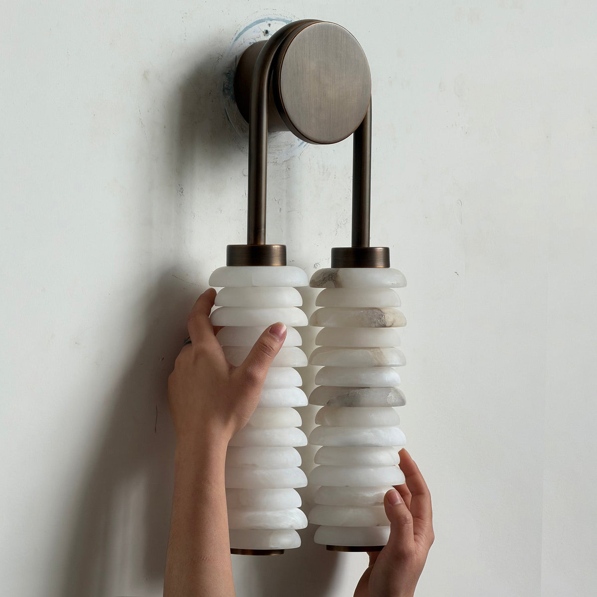 Double Modern Alabaster Wall Lamp