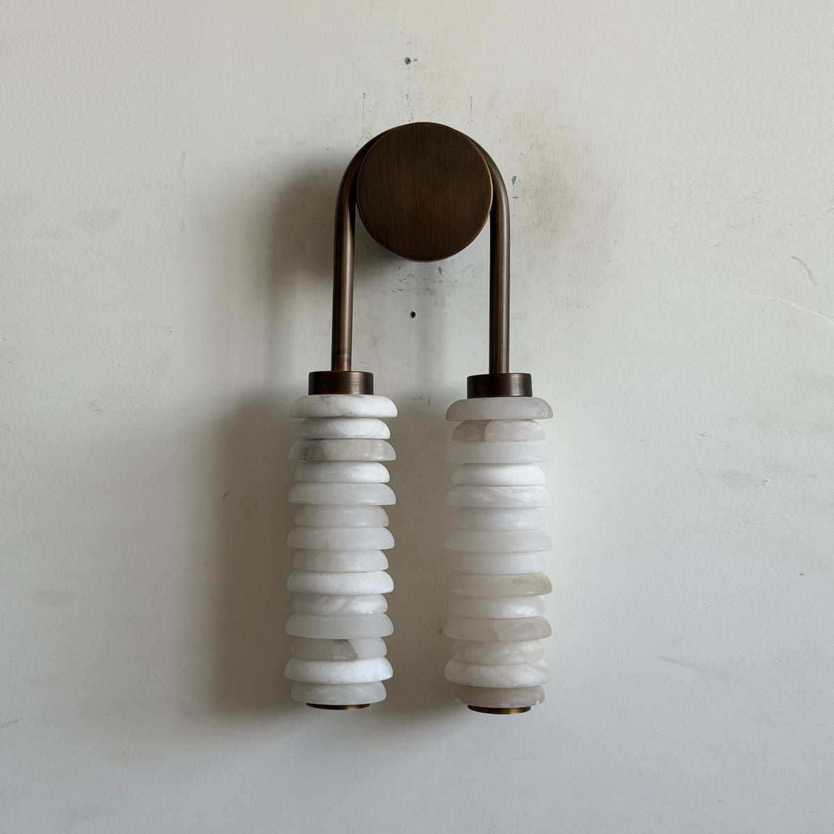 Double Modern Alabaster Wall Lamp