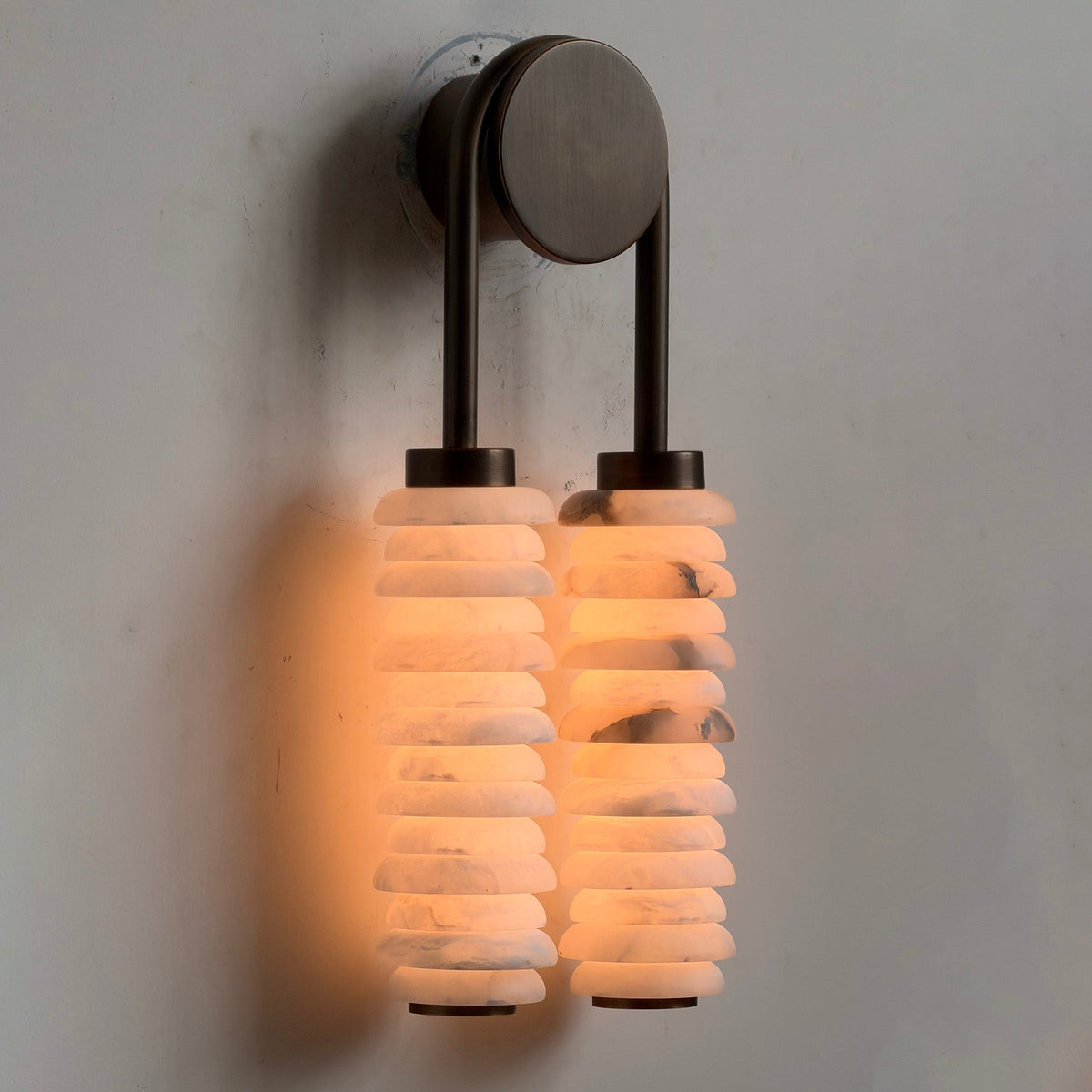 Double Modern Alabaster Wall Lamp