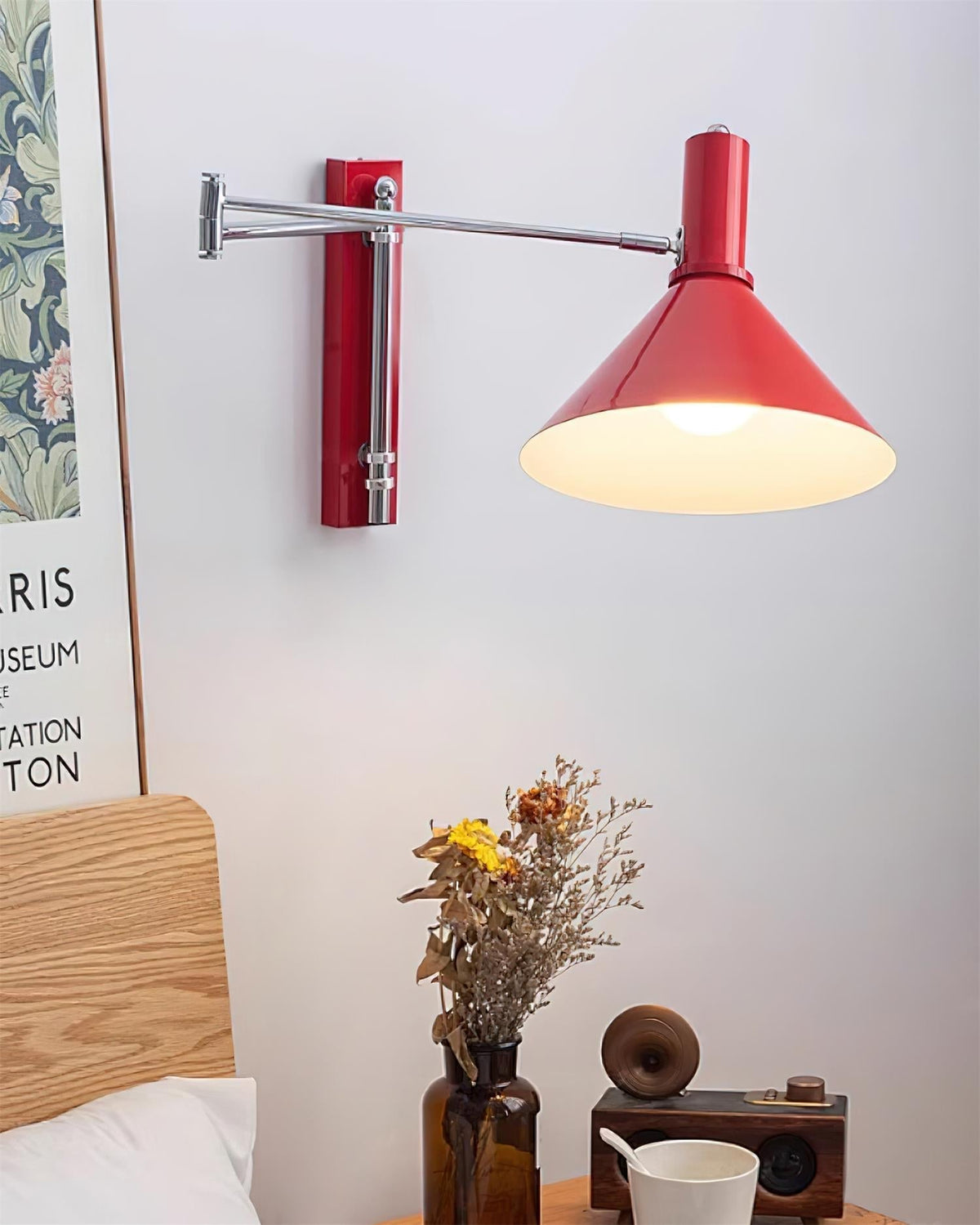 Peak Wall Lamp Adjustable Arm Red Reading