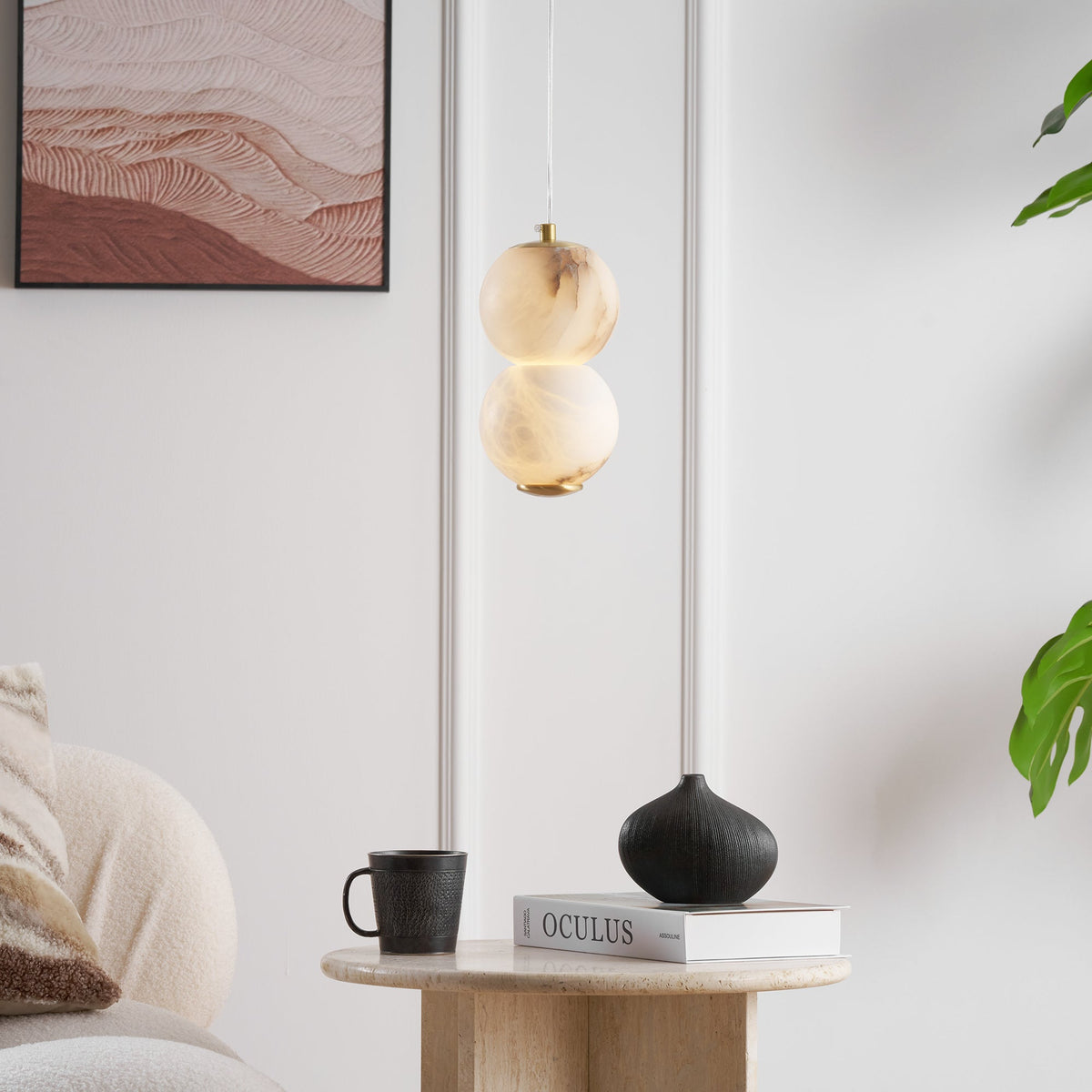 Lasides Alabaster Pendant Light Head 2 /3/4