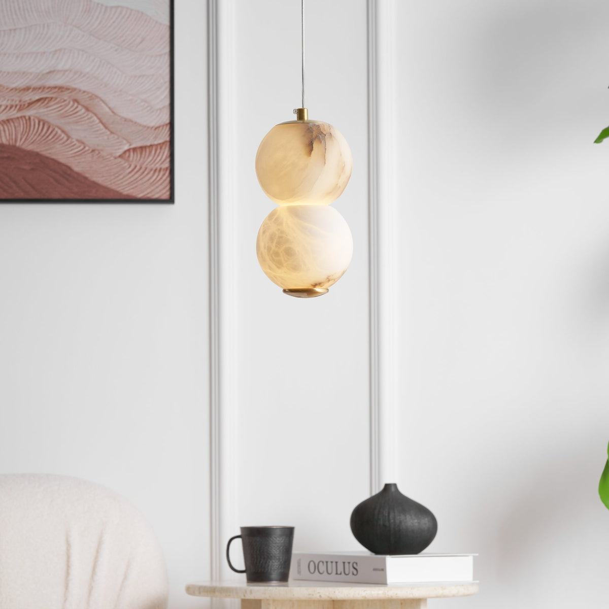 Lasides Alabaster Pendant Light Head 2 /3/4