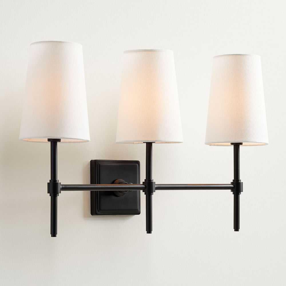 Vicarara Vintage Industrial Brass Fabric Wall Lamp