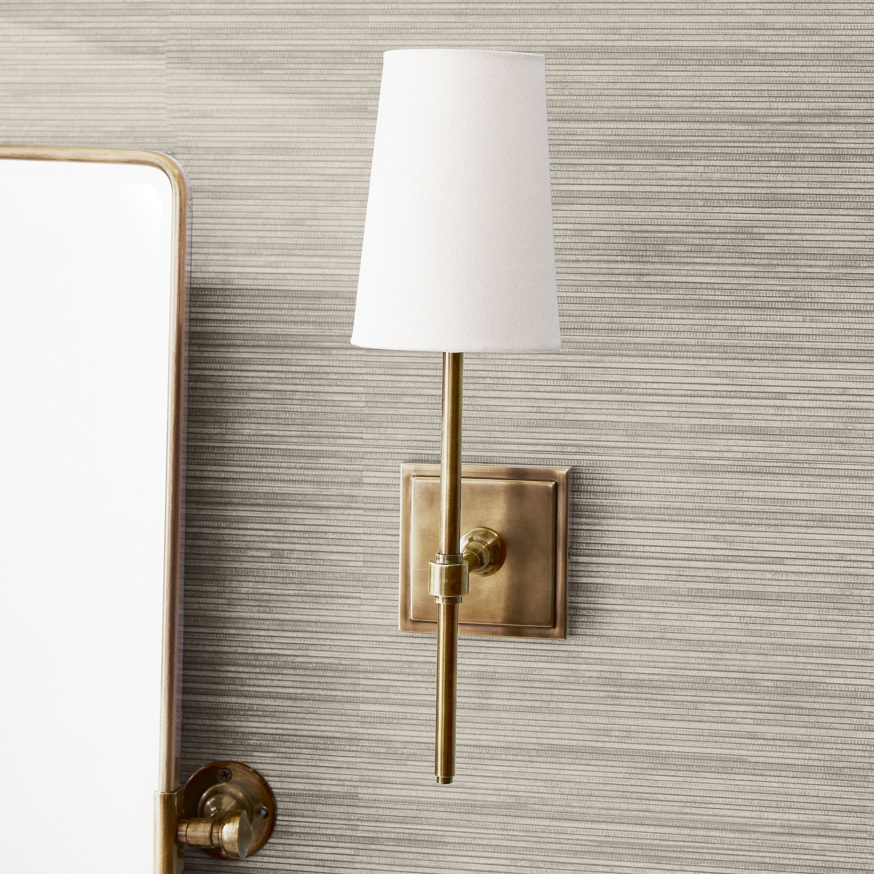 Vicarara Vintage Industrial Brass Fabric Wall Lamp
