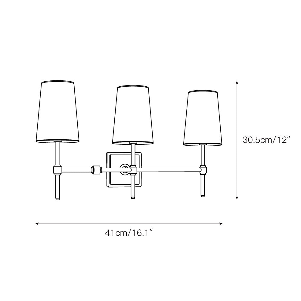 Vicarara Vintage Industrial Brass Fabric Wall Lamp