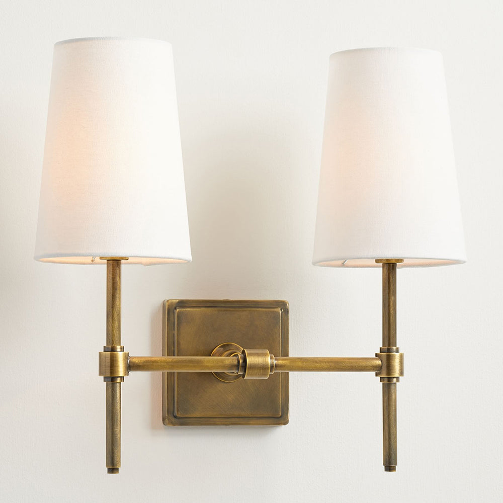 Vicarara Vintage Industrial Brass Fabric Wall Lamp