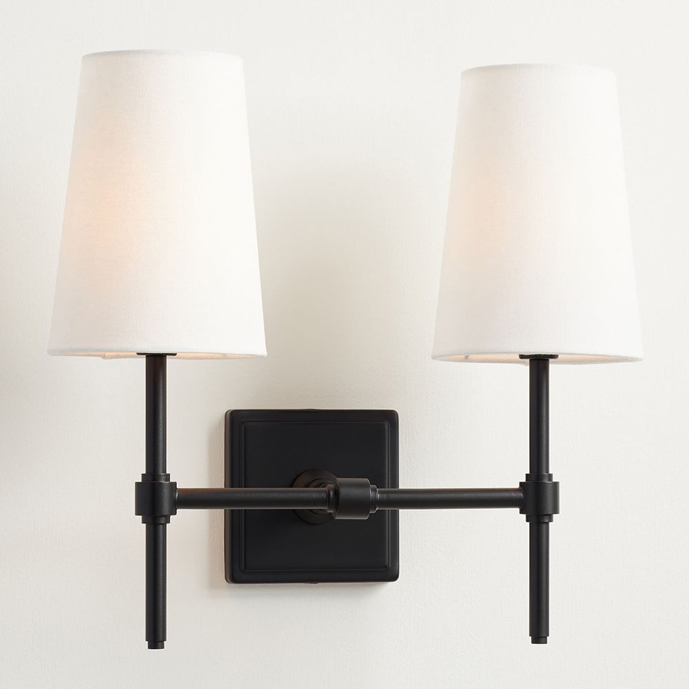 Vicarara Vintage Industrial Brass Fabric Wall Lamp