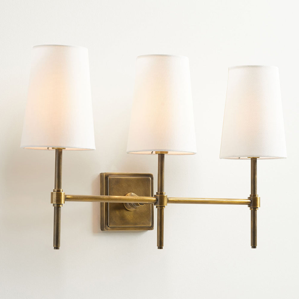 Vicarara Vintage Industrial Brass Fabric Wall Lamp