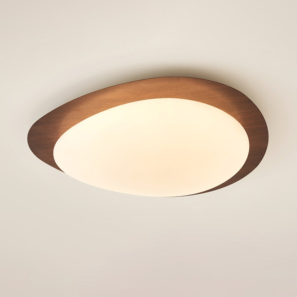 Tulapis Pebble Walnut Ceiling Light