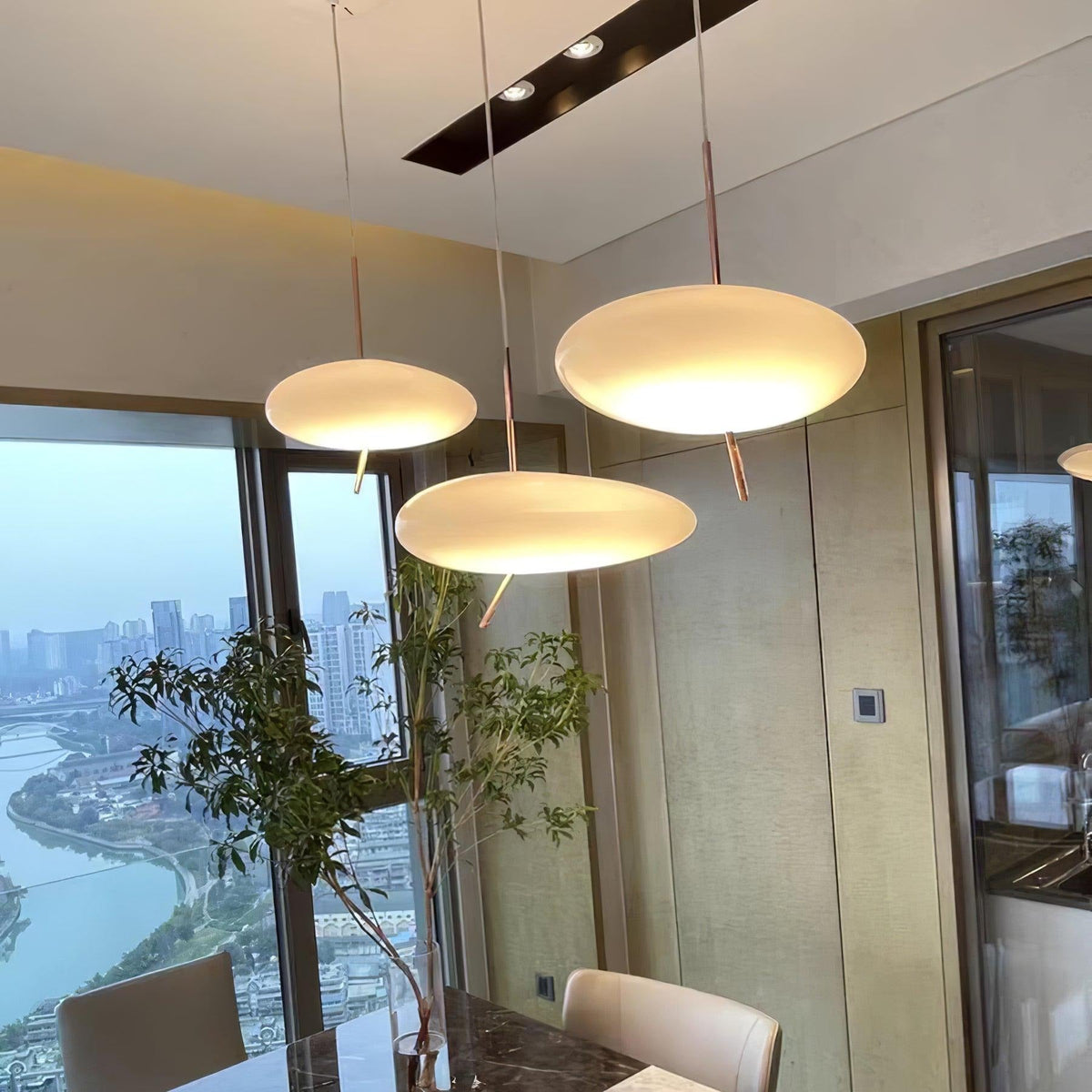Pokakun Rose Gold Pebble Pendant Light