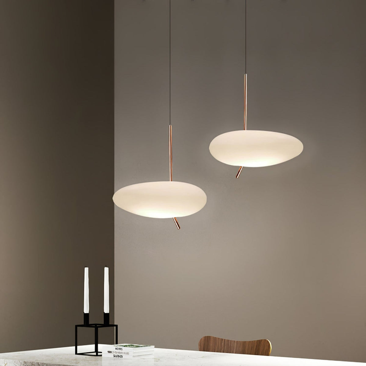 Pokakun Rose Gold Pebble Pendant Light