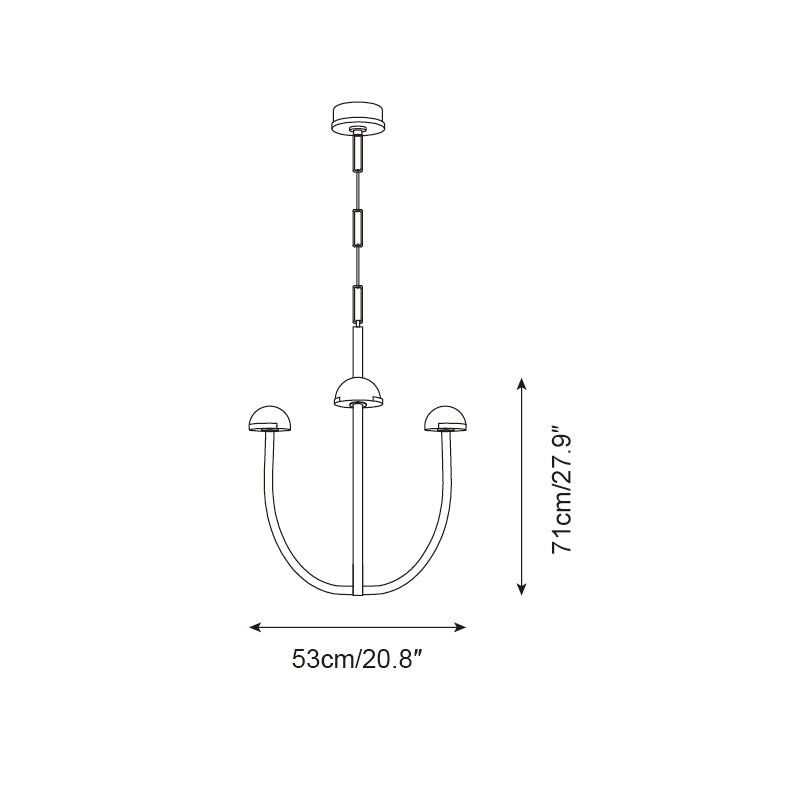 Pedra Chandelier Alabaster Minimalist Arc Geometry