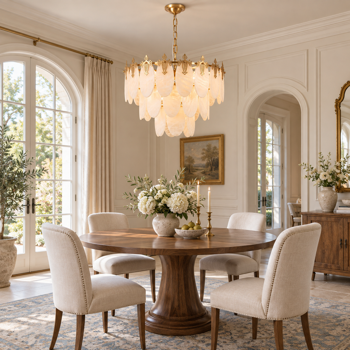 Fallowstone Botanical Alabaster Chandelier