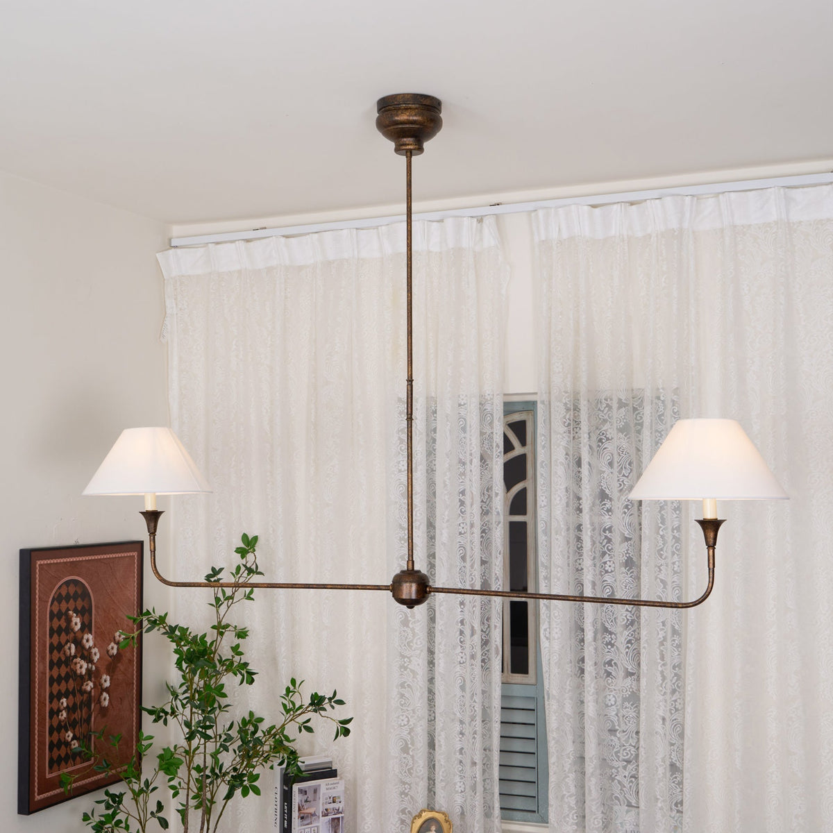 Degirut Modern Linear LED Chandelier Living Room Bedroom