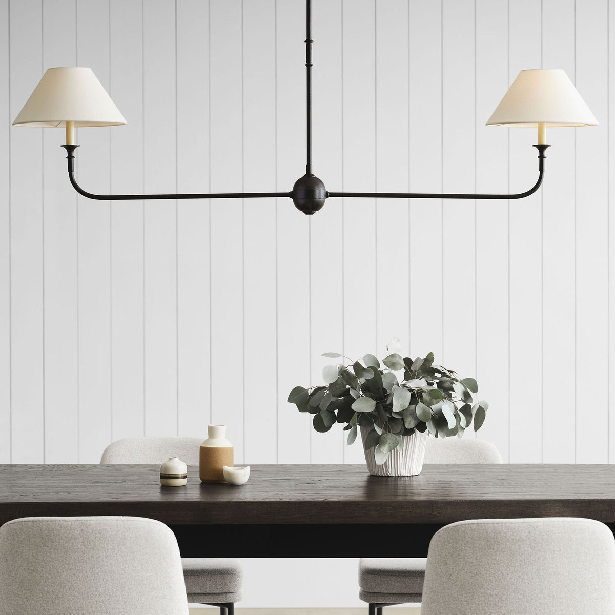 Degirut Modern Linear LED Chandelier Living Room Bedroom
