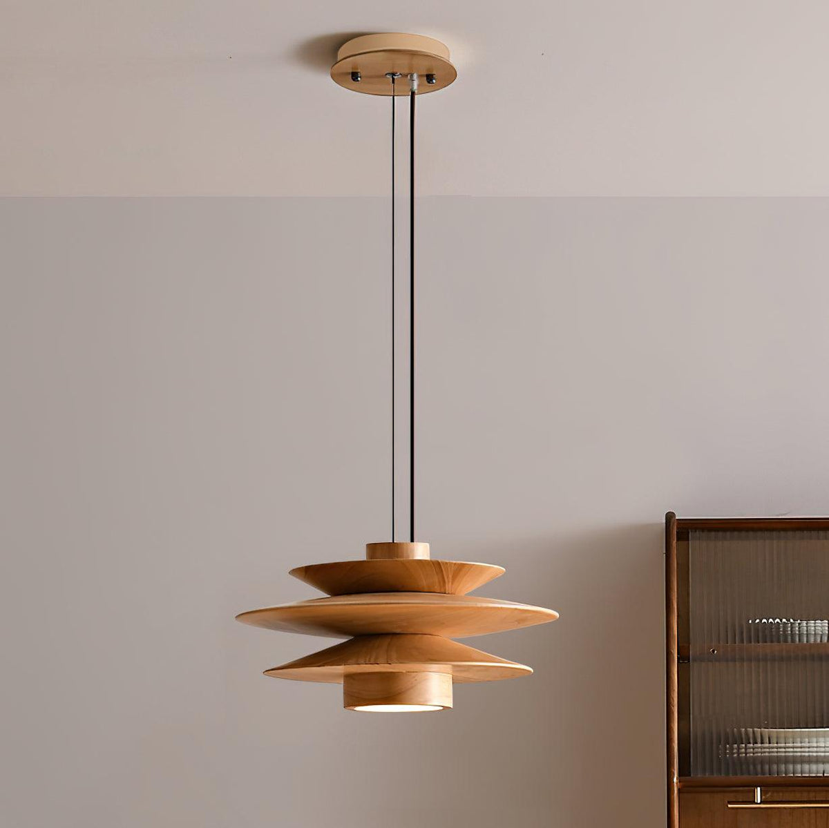 Nemasit Mid Century Walnut Pendant Light