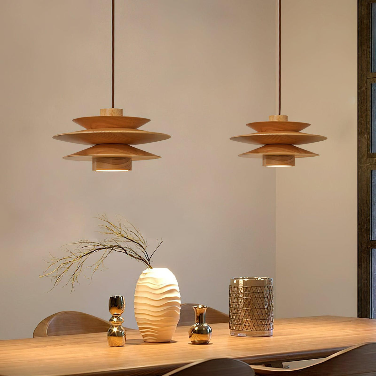 Nemasit Mid Century Walnut Pendant Light