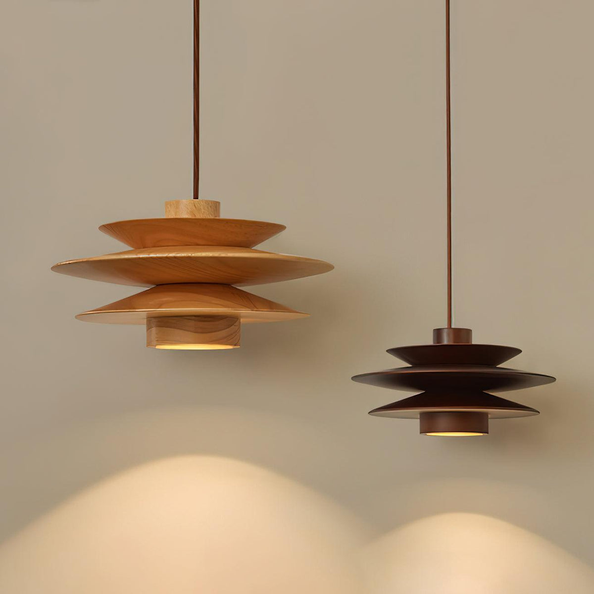 Nemasit Mid Century Walnut Pendant Light