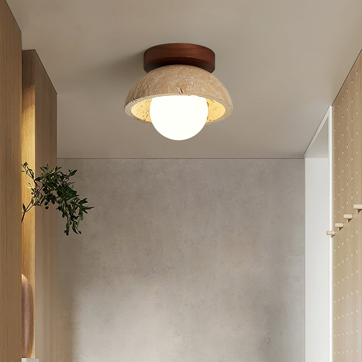 Ferovut Minimalist Travertine Ceiling Light