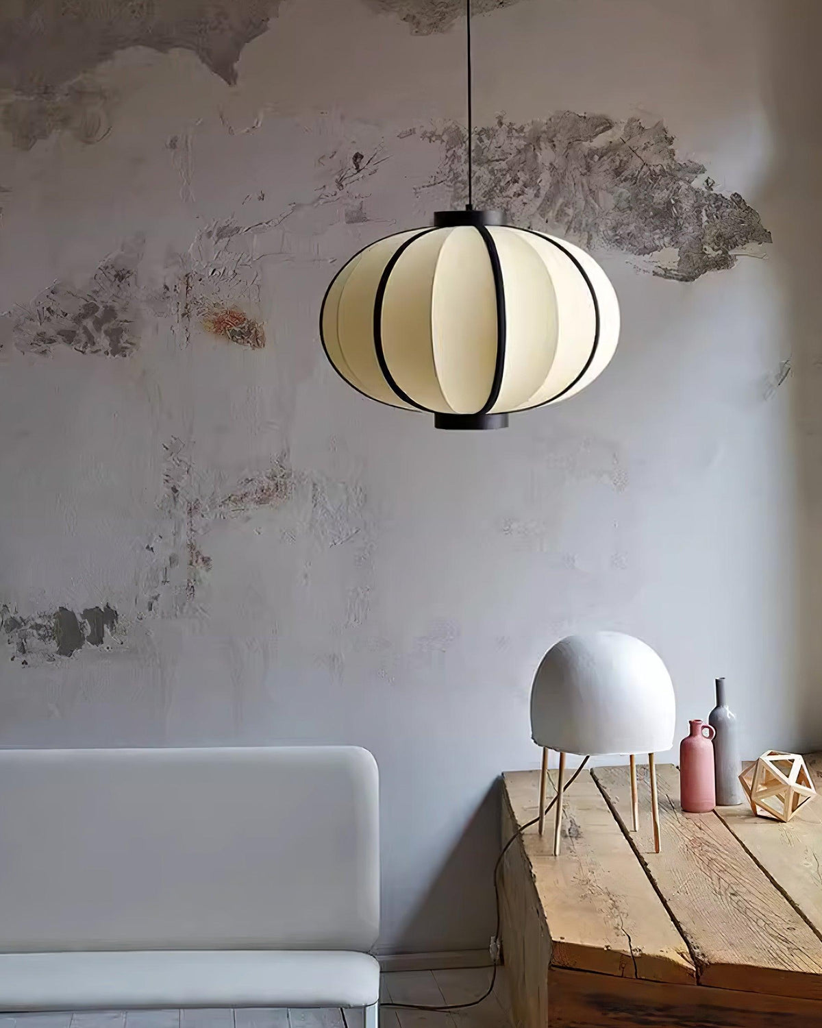 Lumara Pendant Lamp Fabric Lantern Frame Vintage