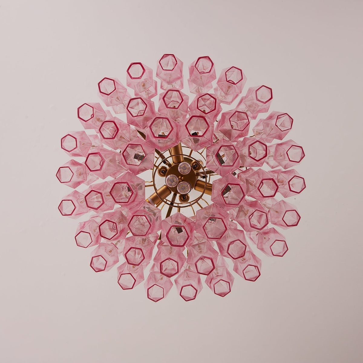 Celenine Chandelier Pink Murano Glass Layered Glam