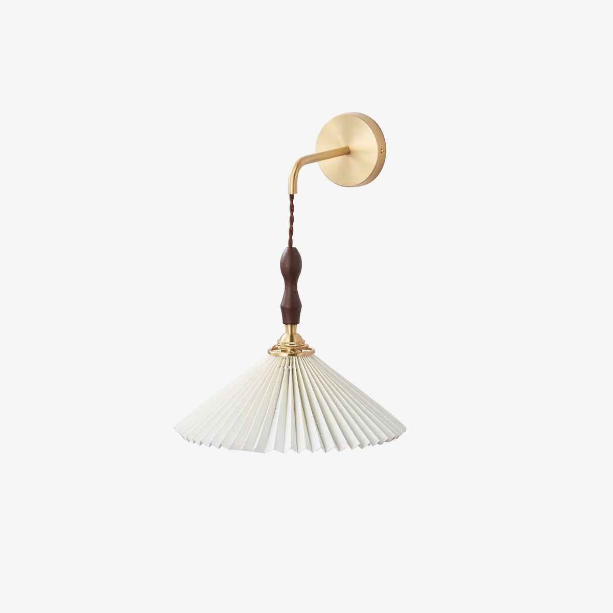 Mordan Premium Elegance Pleated Walnut Wooden Wall Lamp