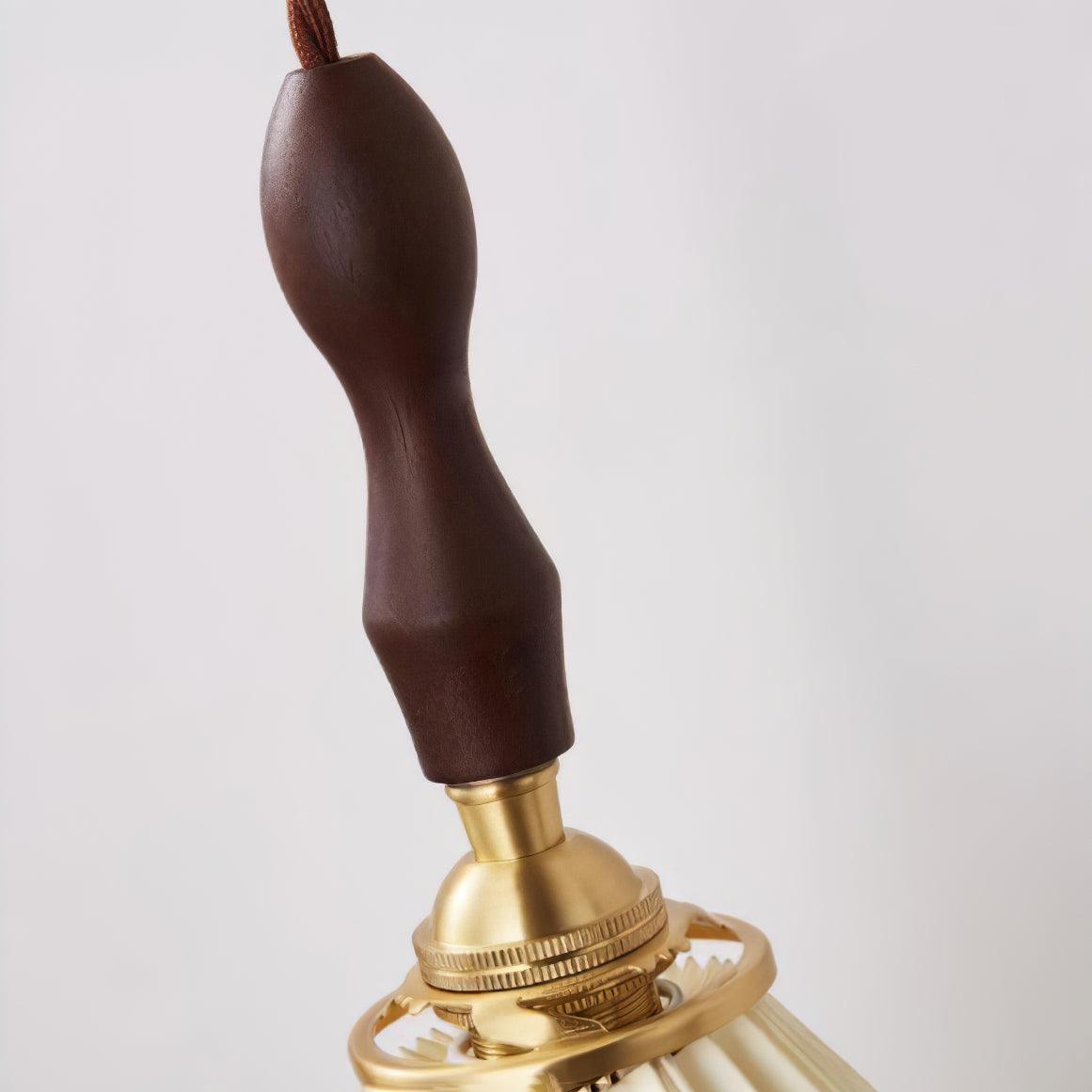 Mordan Premium Elegance Pleated Walnut Wooden Wall Lamp