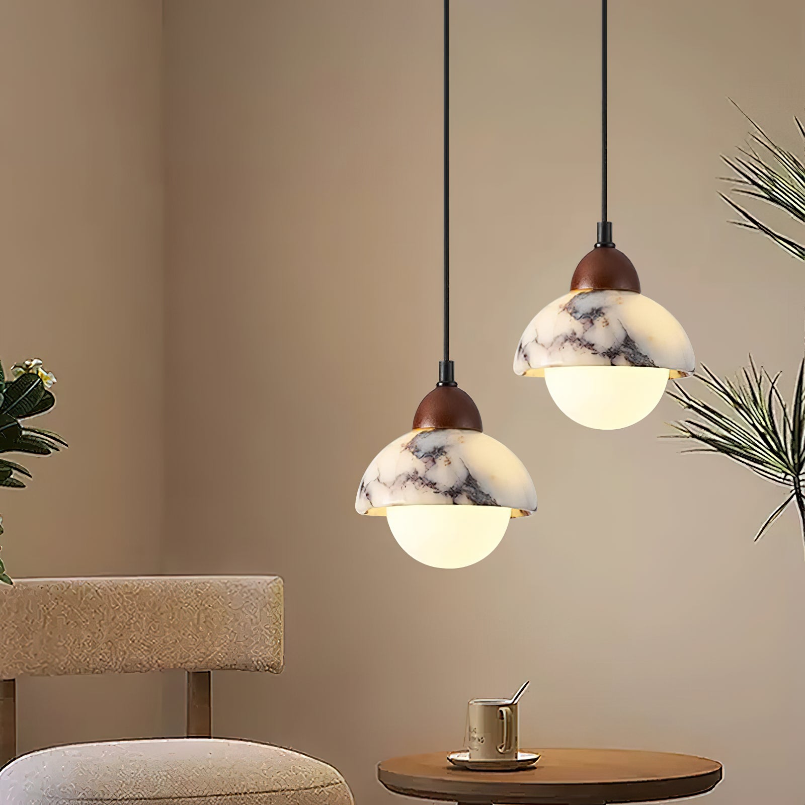 Vilaeisra Wooden Marble Pendant Lamp