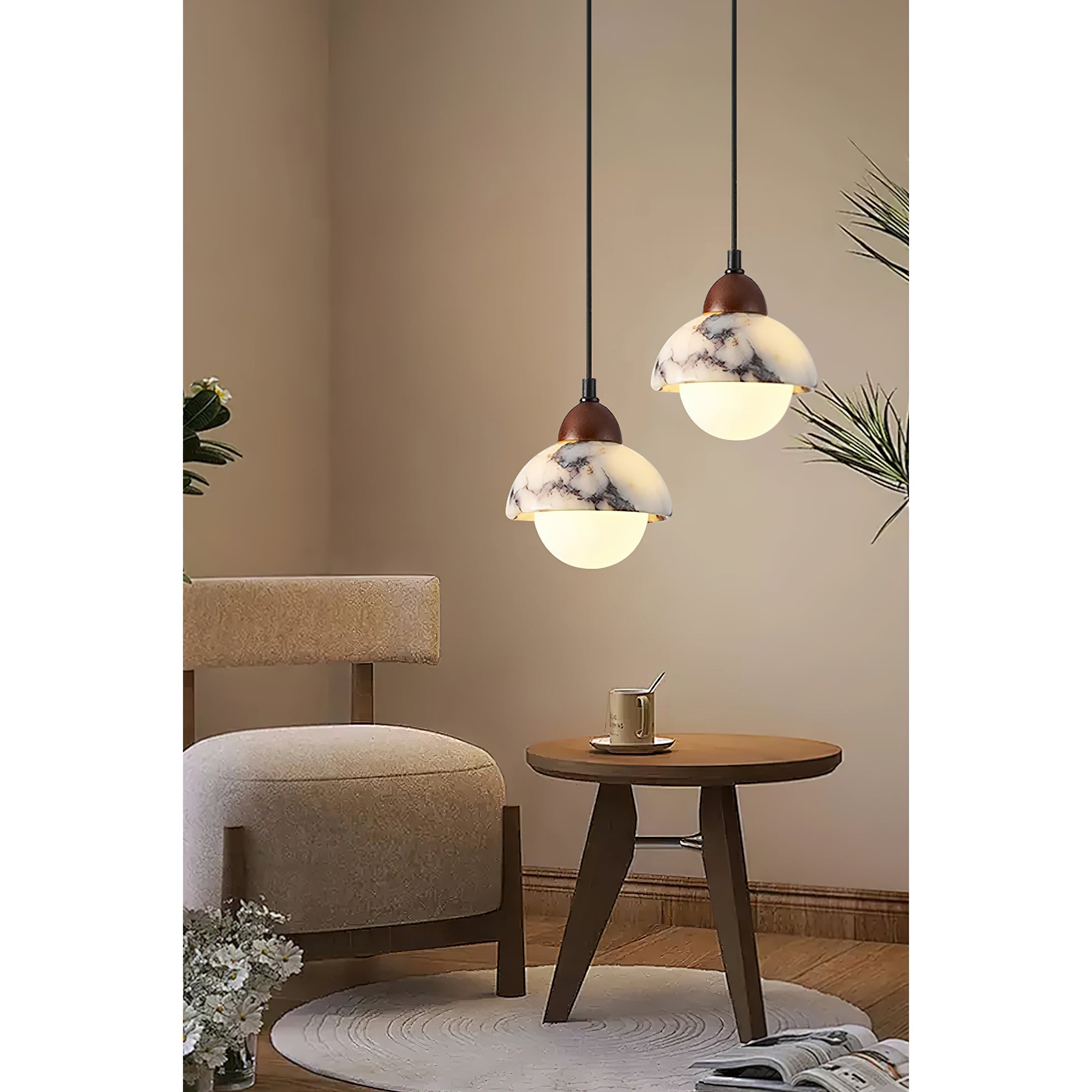Vilaeisra Wooden Marble Pendant Lamp
