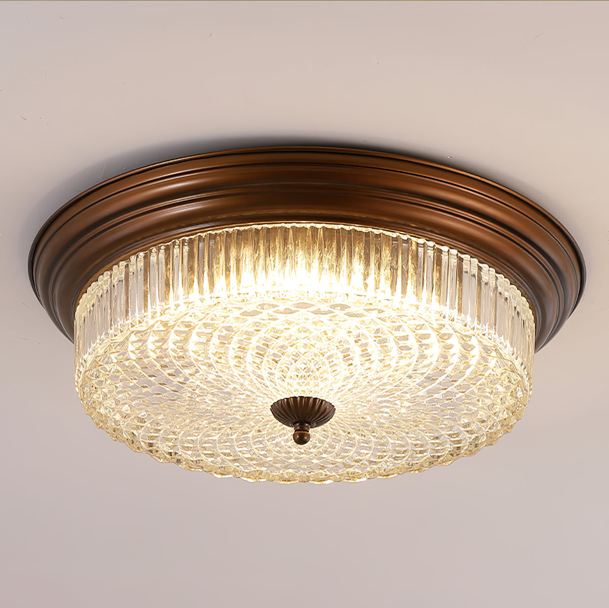 Ulcarir Retro Glass Flush Ceiling Lamp