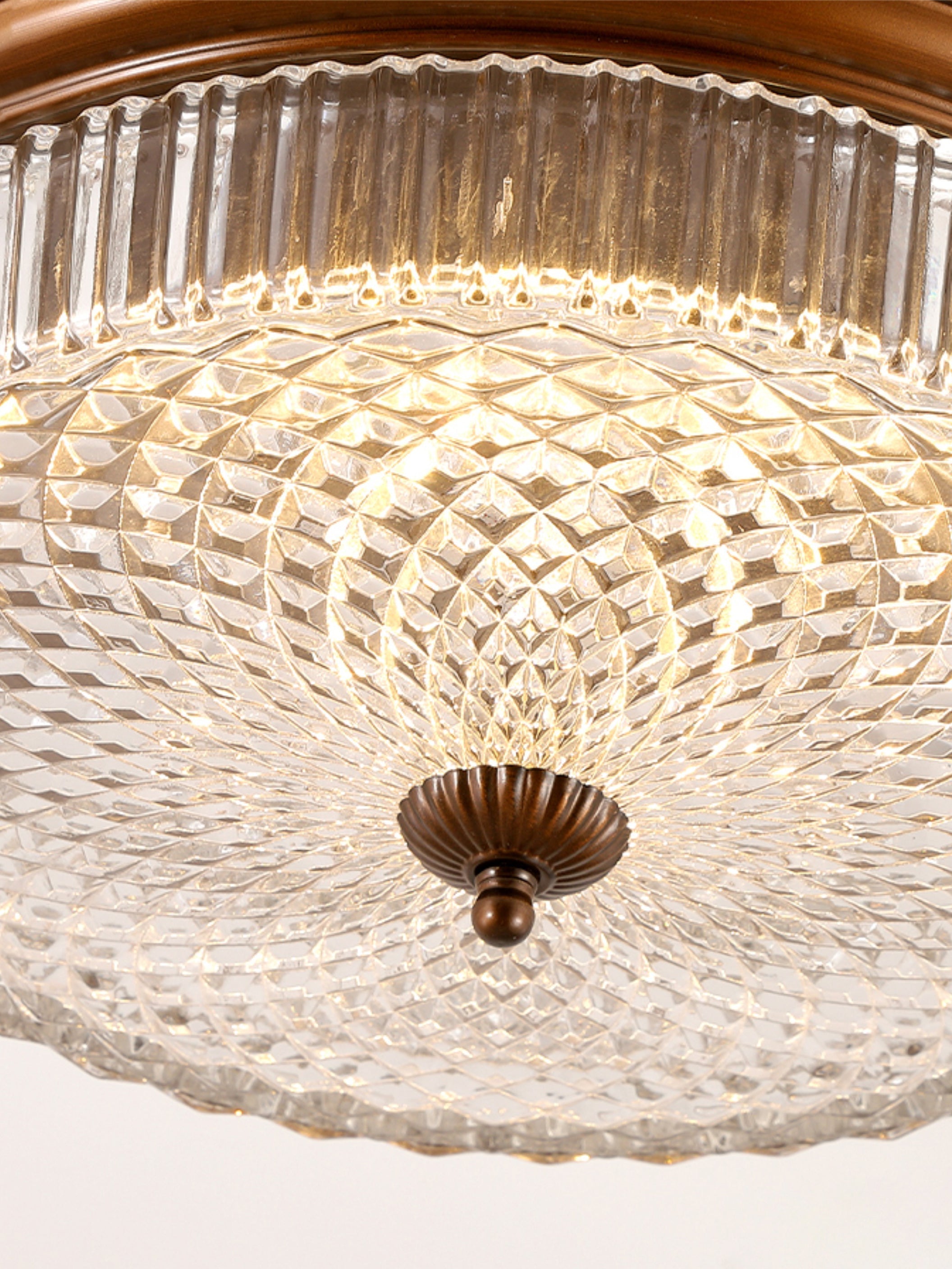 Ulcarir Retro Glass Flush Ceiling Lamp