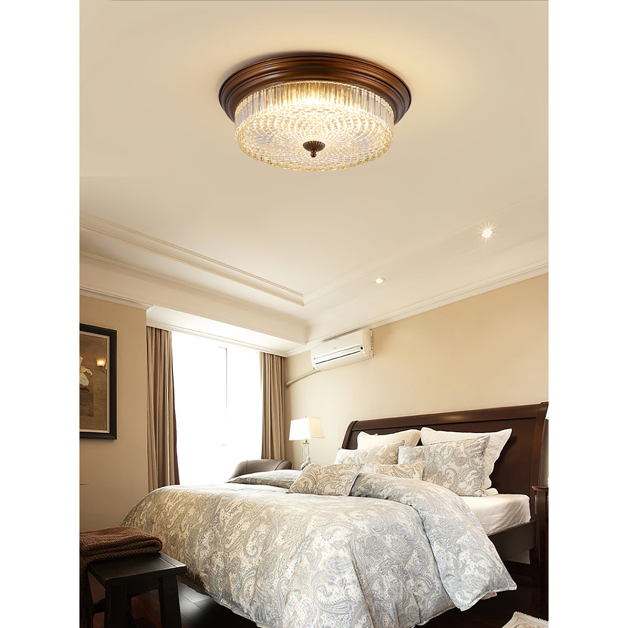 Ulcarir Retro Glass Flush Ceiling Lamp