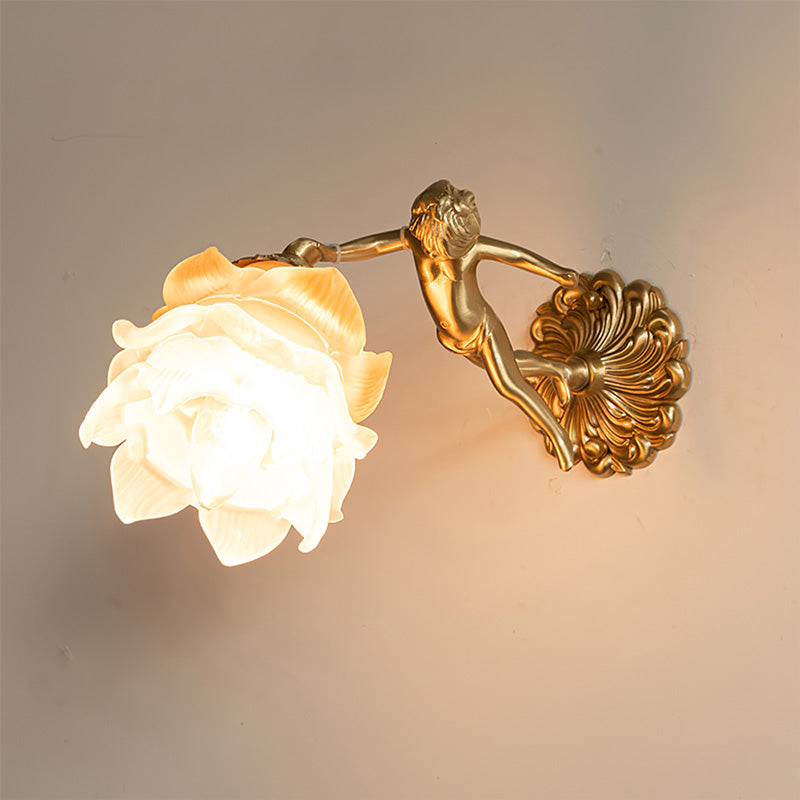 Popemut Glass Rose Wall Lamp