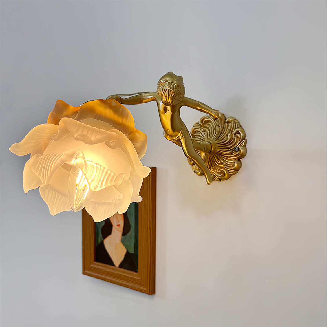 Popemut Glass Rose Wall Lamp