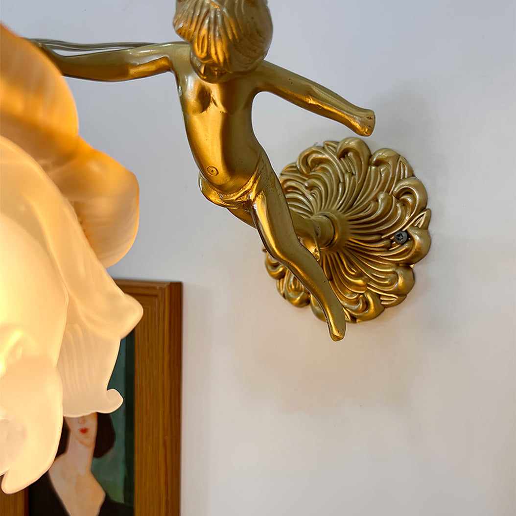 Popemut Glass Rose Wall Lamp