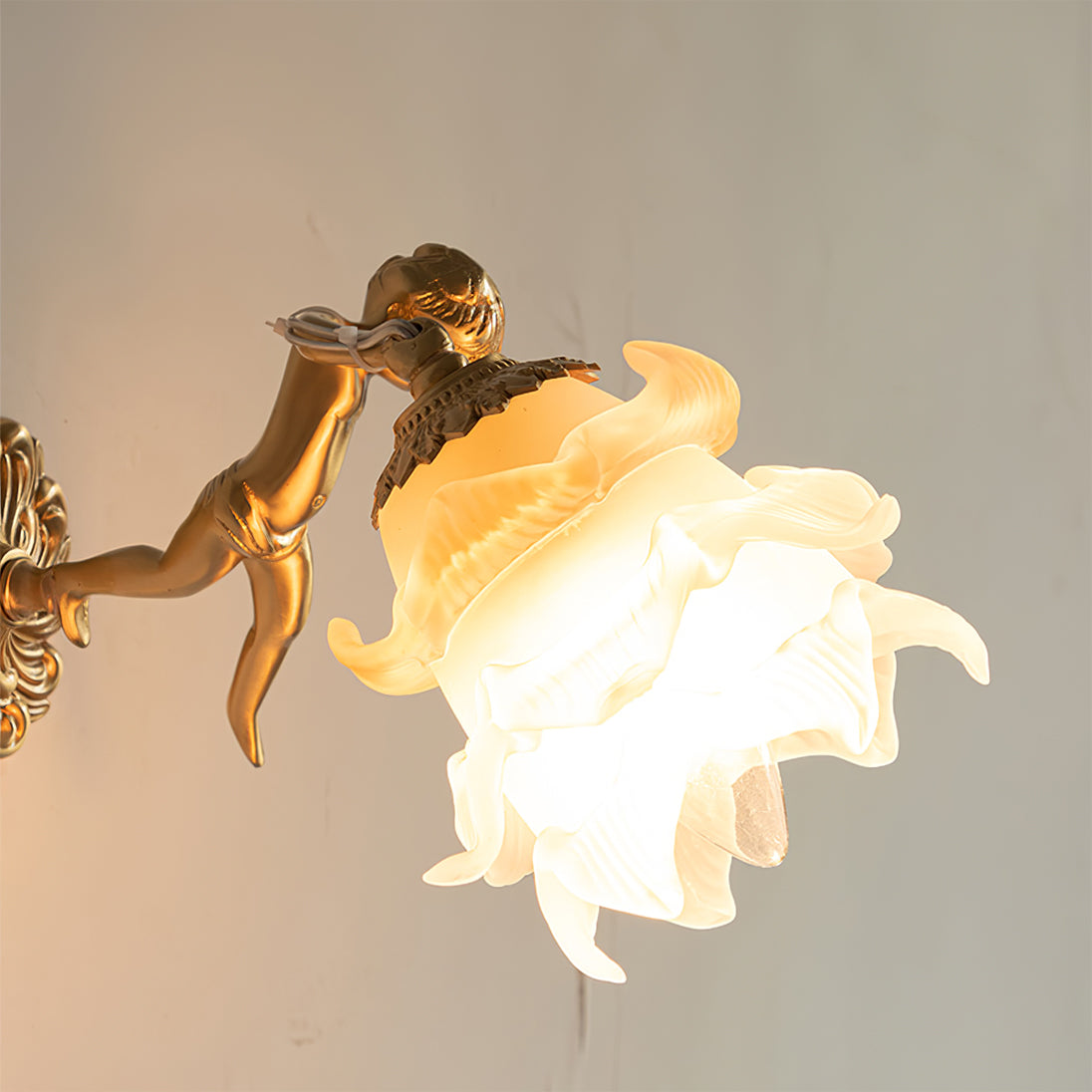 Popemut Glass Rose Wall Lamp