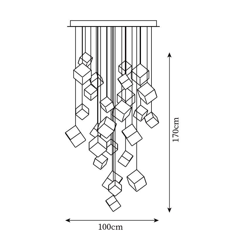 Teriorena Artistic Geometric Cube Chandelier