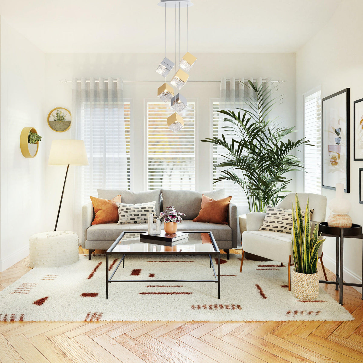 Teriorena Artistic Geometric Cube Chandelier