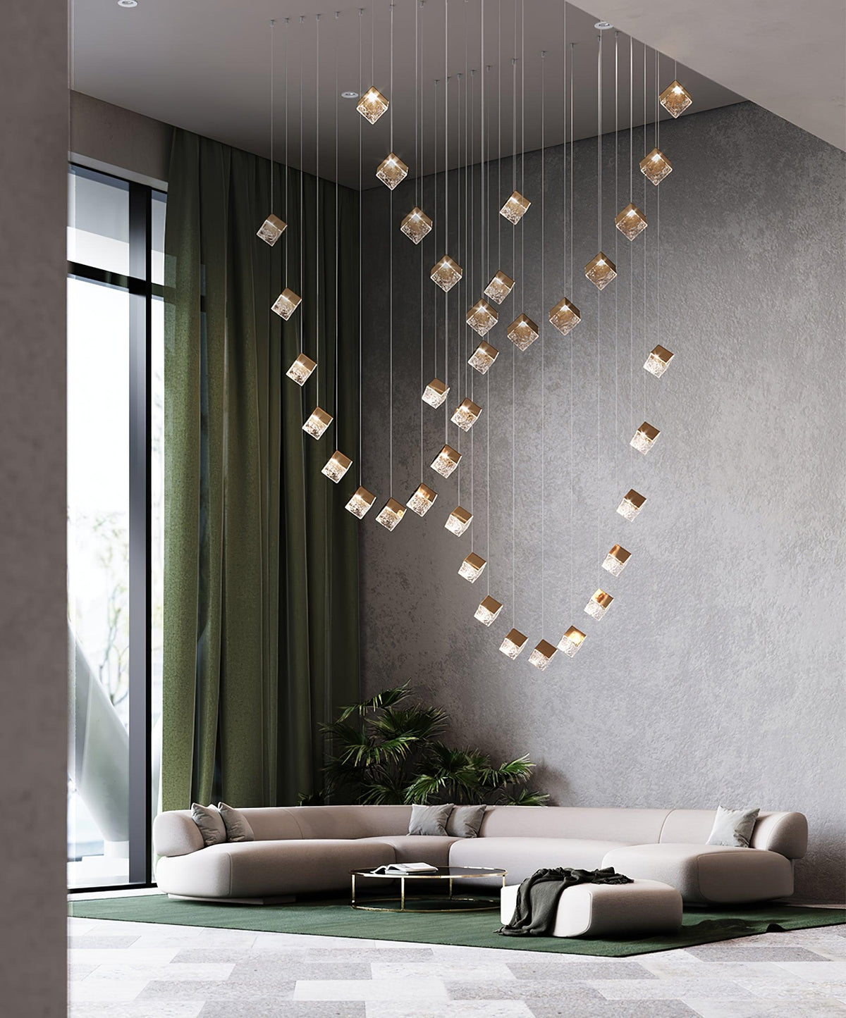 Teriorena Artistic Geometric Cube Chandelier