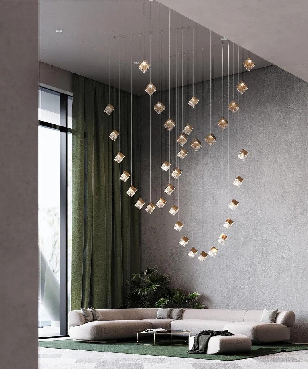Teriorena Artistic Geometric Cube Chandelier