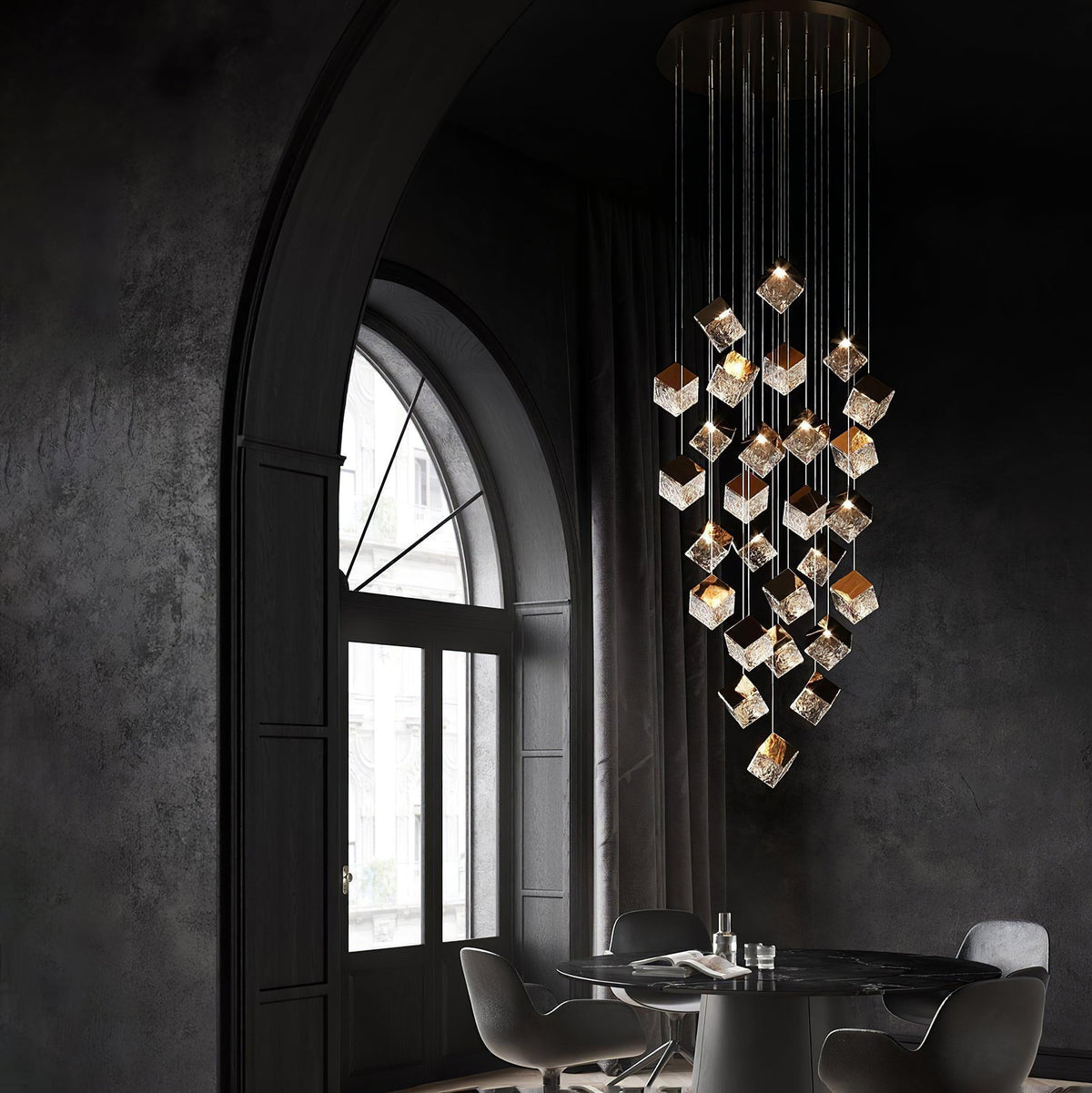 Teriorena Artistic Geometric Cube Chandelier