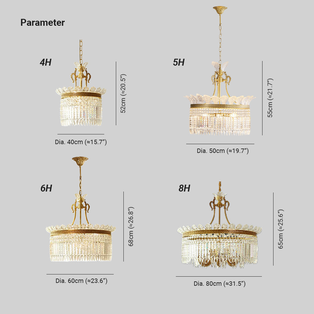 Cabopen Chandelier Brass & Crystal