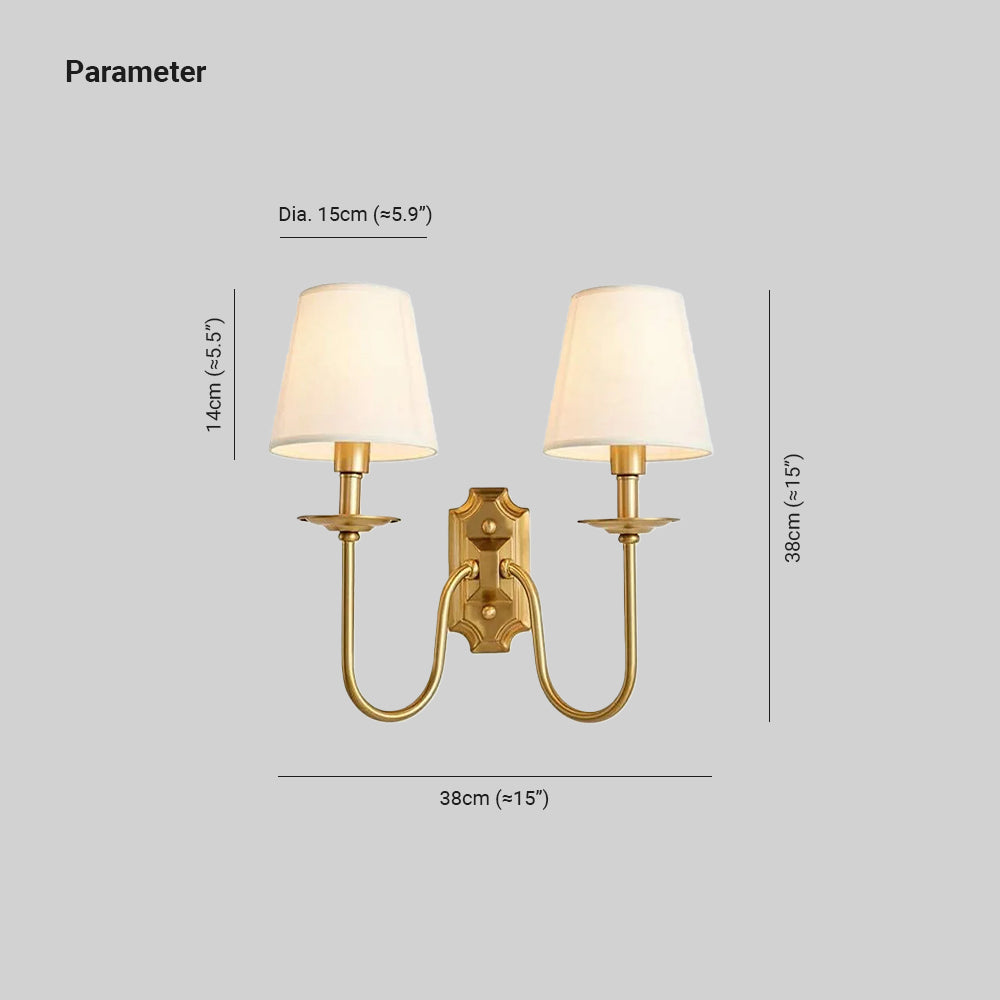 Ribudod Vintage Fabric Shades Wall Lamp