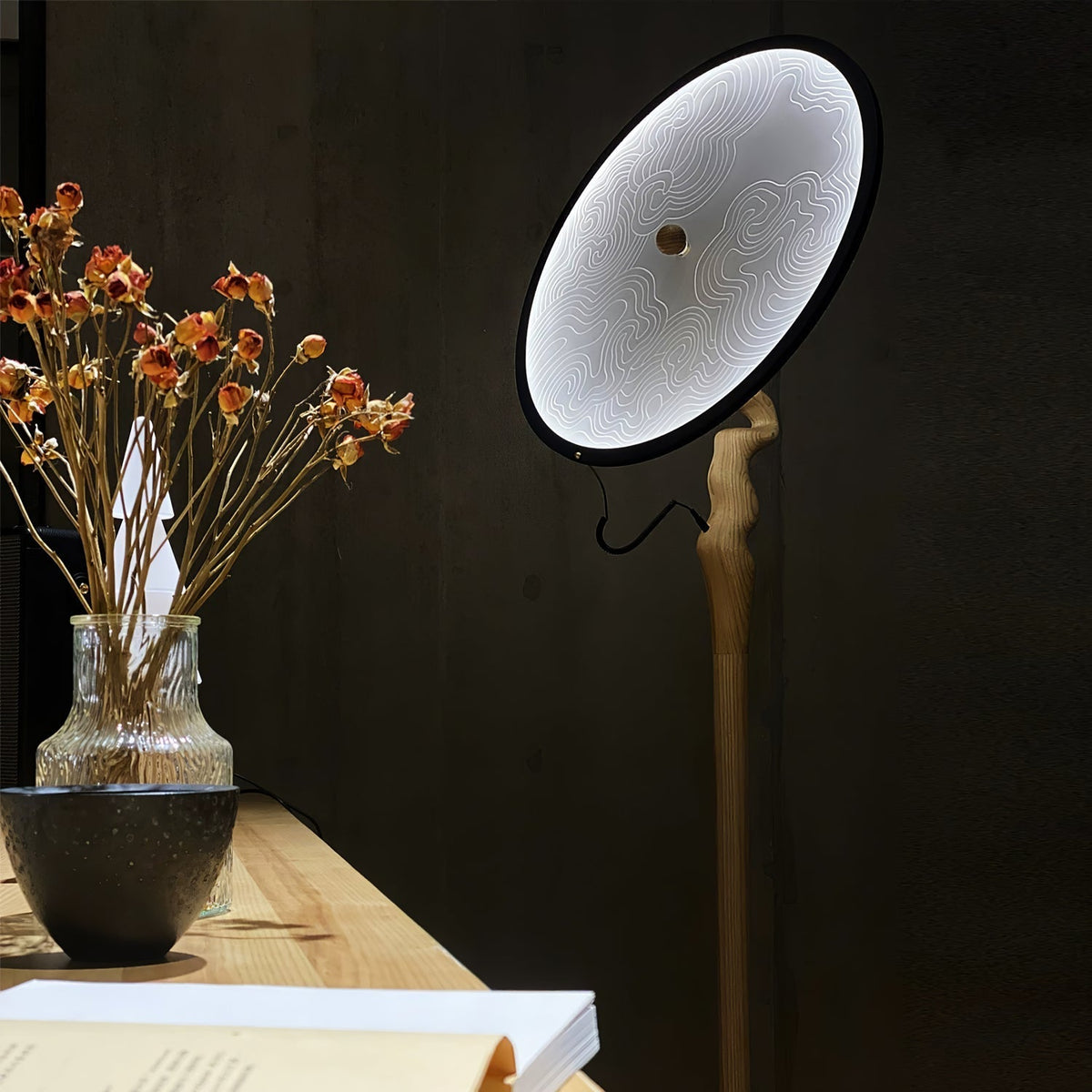 Evliriel Artistic Wood Floor Lamp