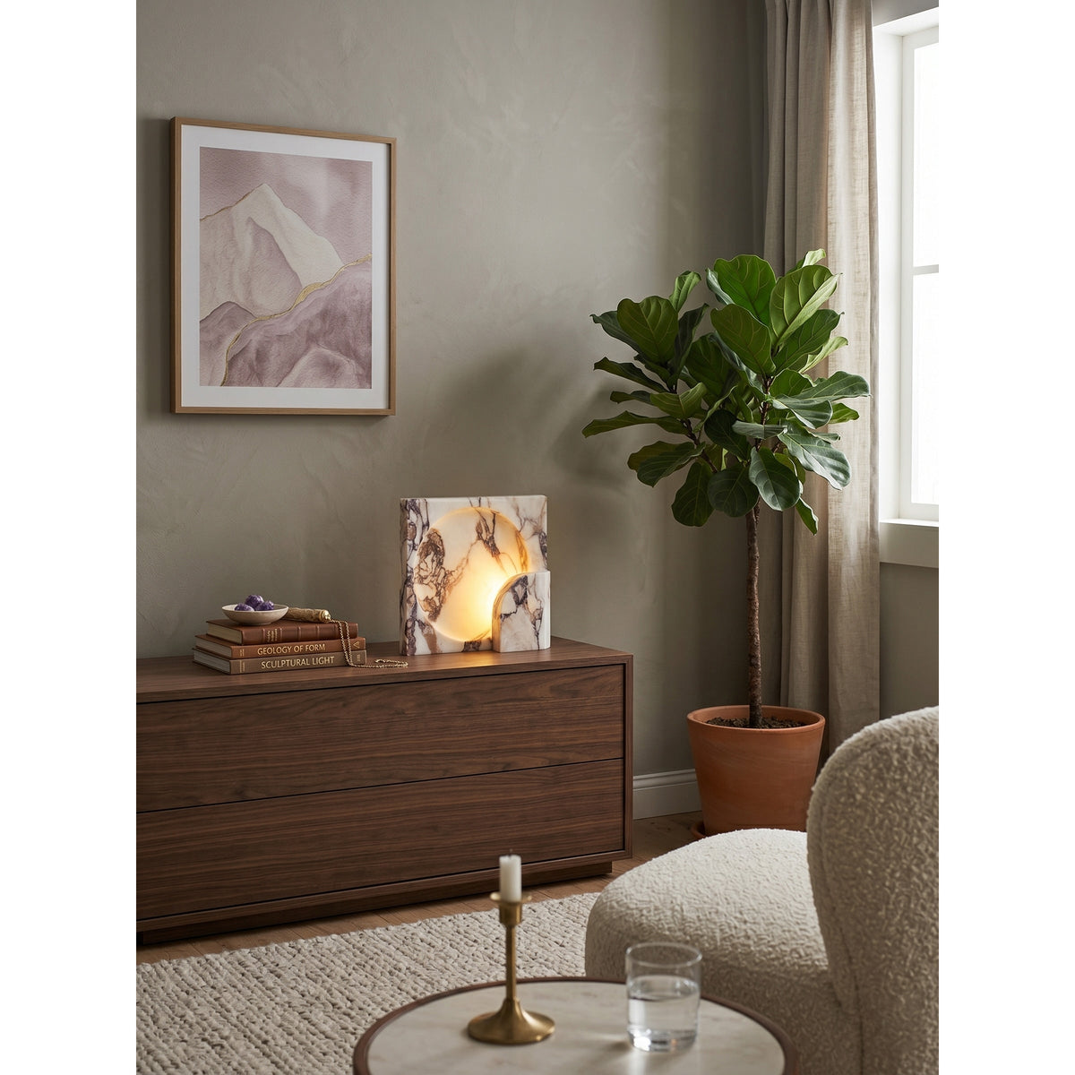 Valemir Block Piece Marble Table Lamp