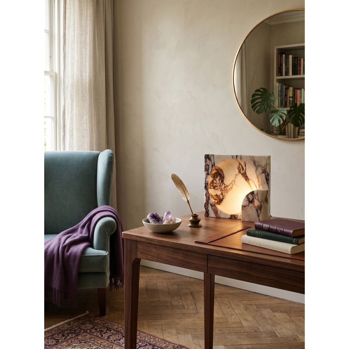 Valemir Block Piece Marble Table Lamp
