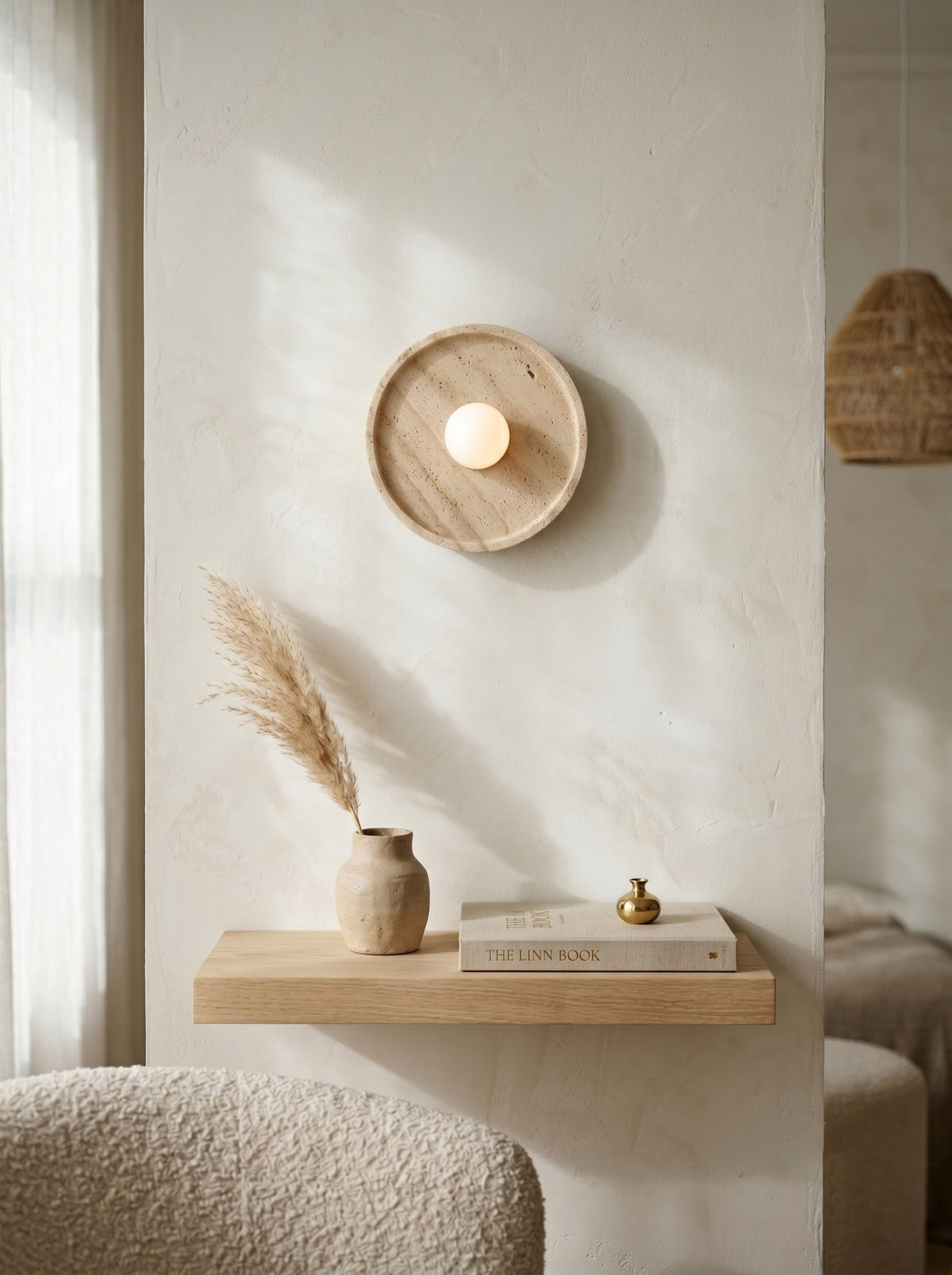 Solva Celeste Travertine Wall Sconce