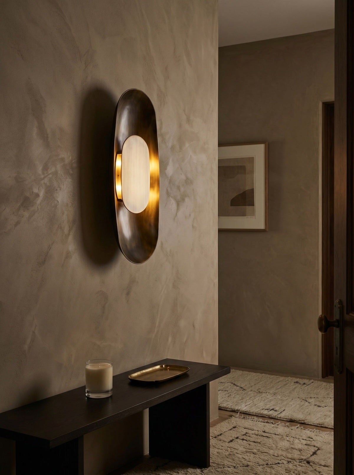 Casoraya Curved Brass Wall Sconce