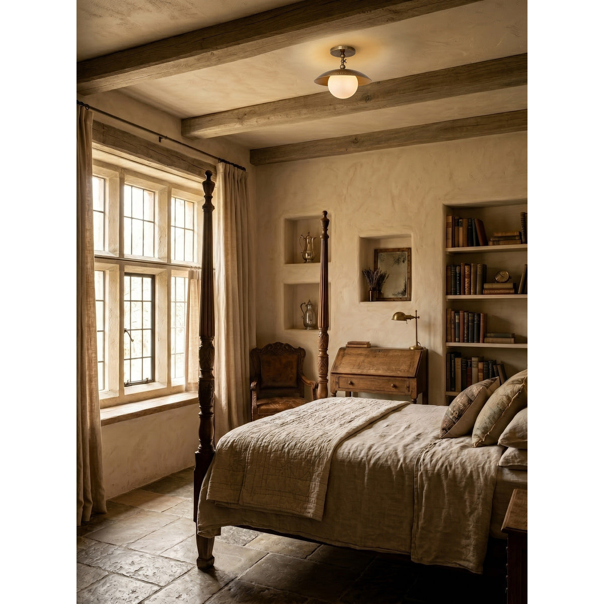 Marie Petite Hammer Pattern Flush Mount