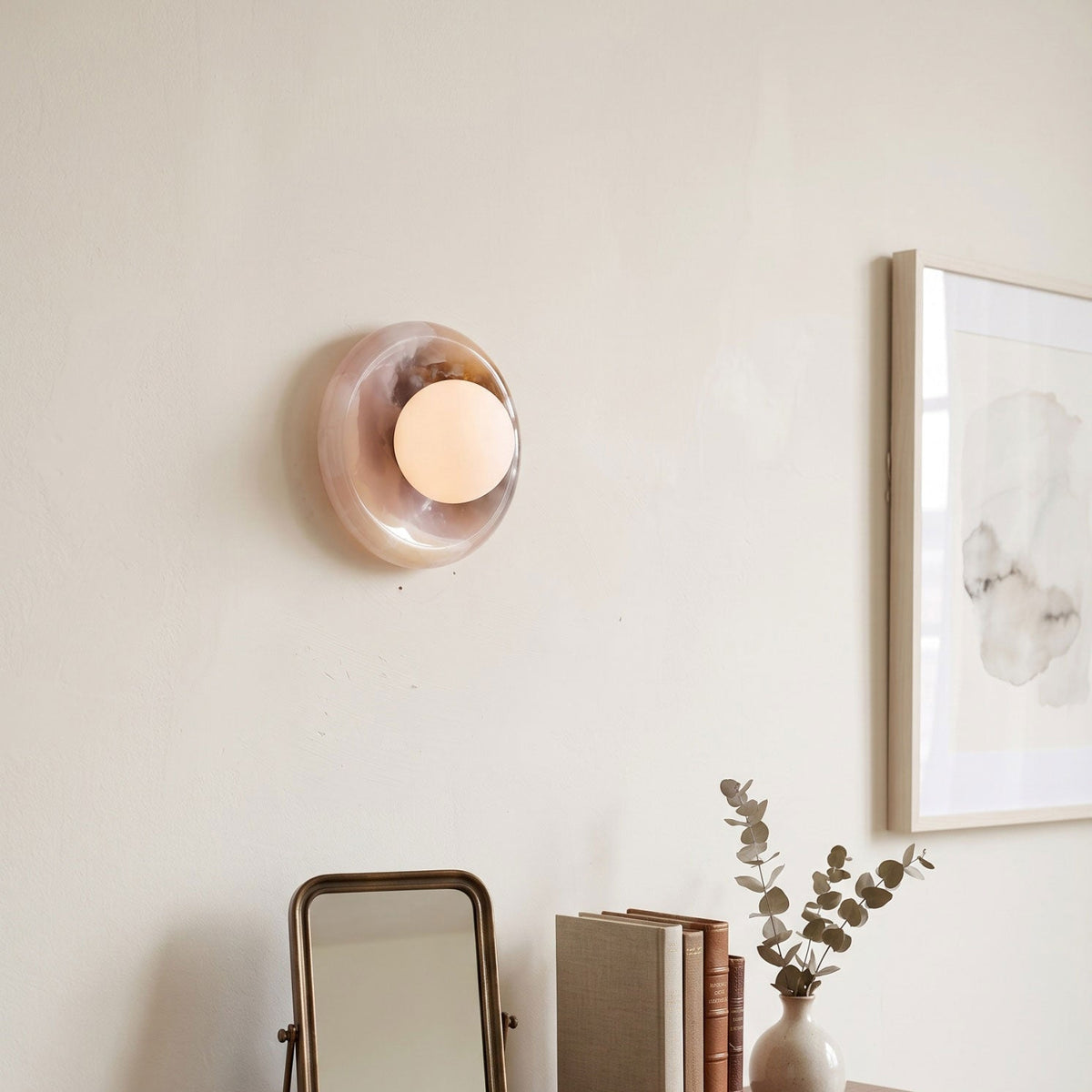 Luminenne Pink Onyx Wall Sconce